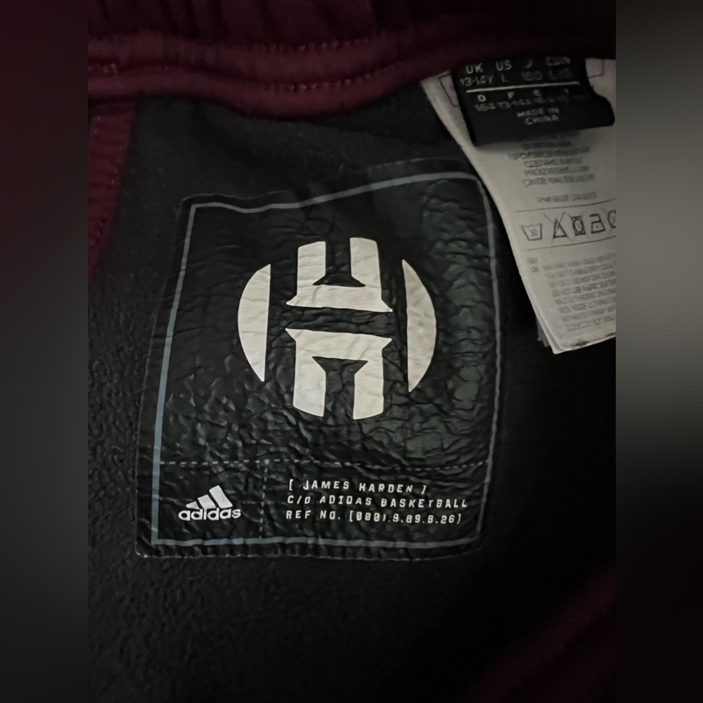James harden adidas collab maroon joggers youth size large - Picture 7 of 7
